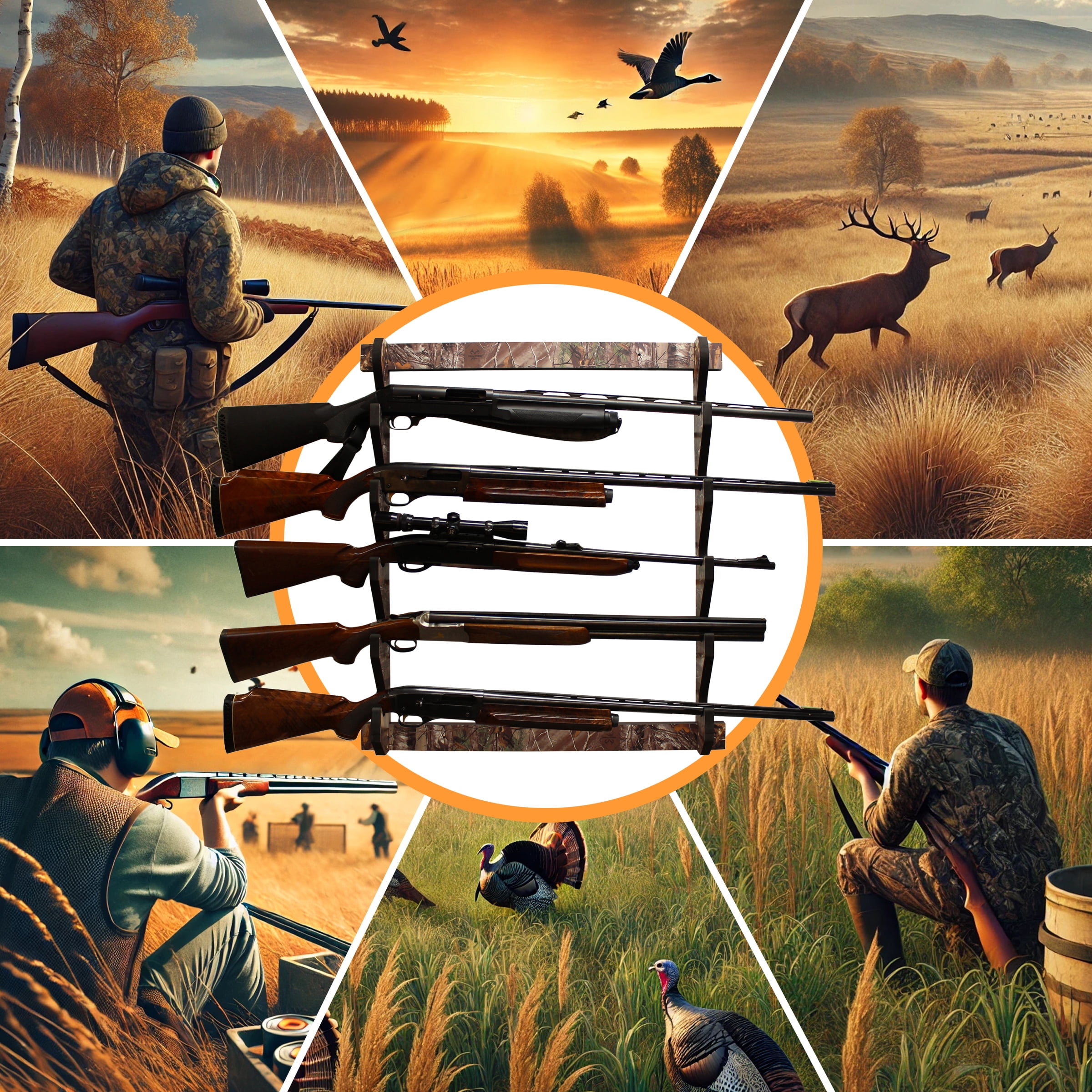Realtree X-tra Camo 5 Rifle/Shotgun Wall Storage Display Rack - Convenient Easy Assembly