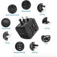 thumbnail image 6 of International Power Adapter, Universal Worldwide Travel Charger with 2.4A 4 USB All in One Wall Charger for Euro, AUS, UK, USA (Black), 6 of 8