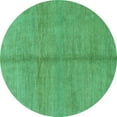 thumbnail image 1 of Ahgly Company Indoor Round Abstract Turquoise Blue Modern Area Rugs, 4' Round, 1 of 4