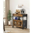 thumbnail image 2 of KFFKFF Armoire de Bar à Café, Armoire de Bar à Café Style Ferme de 24 Pouces avec Rangement, Table de Bar à Café Mobile avec Roues et Porte en Treillis, Buffet Bahut, 2 of 9