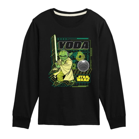 Star Wars - Digital Yoda - Toddler And Youth Long Sleeve Tee