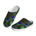 thumbnail image 2 of Goofa Peacock Feathers Print Womens Mens Cotton Lightweight House Slippers , Washable Home Slippers,Indoor Comfy Bedroom Cozy Slippers-39/40, 2 of 7