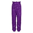 thumbnail image 6 of Qulqfy Womens Sequin Pants High Waist Shapewear Fashion Purple Party Pants L, 6 of 7