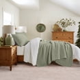 thumbnail image 2 of Juego de colchas EVERGRACEHOME de algodón tamaño king, 3 piezas, color verde, 2 of 9