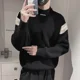 thumbnail image 5 of Suéter de punto para hombre, ropa de hombre con parches rojos, sin capucha, estilo coreano, productos más vendidos de 2024, holgado, ajustado y con calefacción, 5 of 5