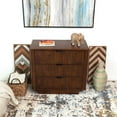 thumbnail image 7 of Carla Mid Century Modern Solid Wood Walnut Nightstand with 3 Drawers, 7 of 7