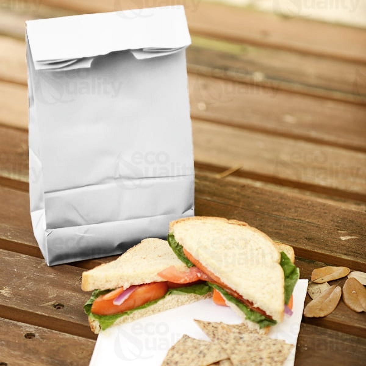  MT Products Small White Paper Bags - 3 lb. Kraft Paper