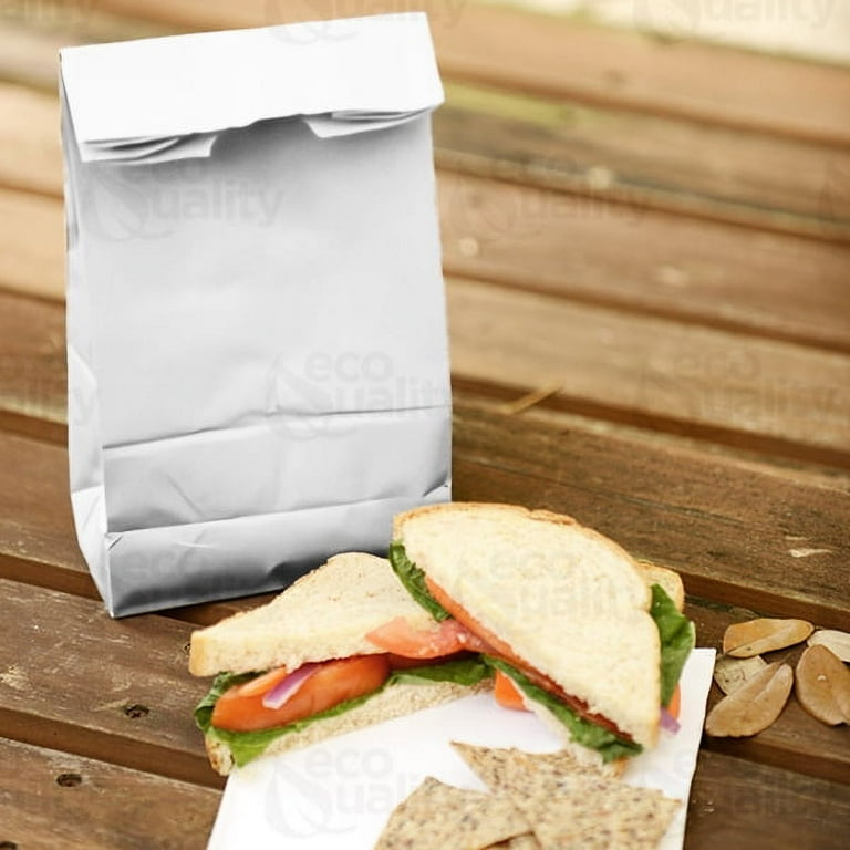 EcoQuality White 1 lb Paper Lunch Bags 100 Count