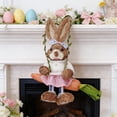thumbnail image 4 of CuiLiyq Easter Decorations, Spring Hanging Easter Bunny Figurine on Carrot Swing, Cute Farmhouse Decorative Woven Straw Rabbit Statue for Home Indoor Outdoor Craft Adornment Decor (L), 4 of 6