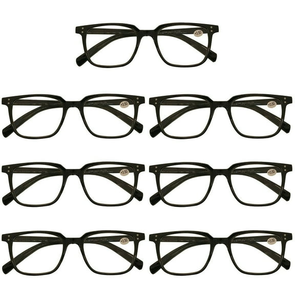 7 Packs Mens Womens Unisex Oval Frame Reading Glasses Blue Light Blocking Readers 1.00