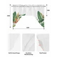 thumbnail image 6 of Tropical Leaves Summer Kitchen Curtains Swag Valance for Windows/Bathroom/Cafe, Watercolor Floral Green Leaf Rod Pocket Drape Panel Swag Curtain Valance for Bedroom/Living Room 55''x36'', 6 of 6