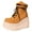 Brown, variant on Women's Fashion Goth Chunky Heel Ankle Booties Platform Lace up Buckle Combat Boots Motorcycle Boots Military Combat Boots