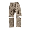 thumbnail image 2 of YABCSAZ Mens Convertible Cargo Pants Quick Dry Zip Off Legs 2 in 1 Hiking Pants Elastic Waist Multi Pocket Lightweight Outdoor Pants Camping Fishing Mountain Climbing Tactical Pants Trousers Travel, 2 of 9