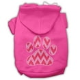 thumbnail image 1 of Candy Cane Chevron Paw Rhinestone Dog Hoodie Bright Pink Xs (8), 1 of 1