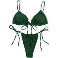 thumbnail image 1 of Maillot de Bain Triangle String Bord Froncé à Bord Froncé pour Femme, 1 of 4