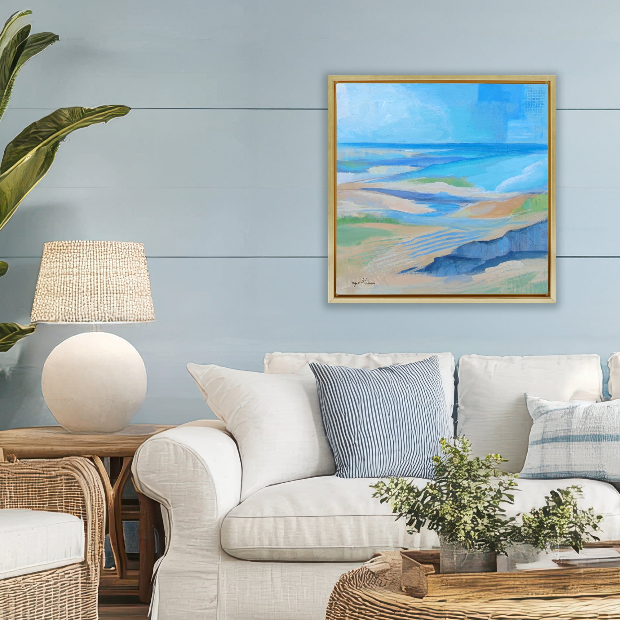 Stupell Industries After The Storm Beachscape Gold Framed Floater Canvas Wall Art, design by Lynn Ericson Fine Art