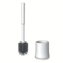 Toilet Bowl Brush and Holder,Compact Toilet Cleaner Brush Set for Bathroom Deep Cleaning,Silicone Bristles Toilet Scrubber,Floor Standing