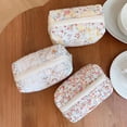 thumbnail image 4 of Naiovety Bolsa de maquillaje esponjosa hecha de tela de algodón, fácil de llevar, opción de regalo de viaje, bolsa de maquillaje floral, Almacenamiento y organización del hogar do, 4 of 6