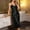 Black, variant on FAHXNVB Women's Long Satin Slip Nightgowns Lingerie Spaghetti Strap V-Neck Long Pajamas Dress Silky Chemise Sleepwear Dress