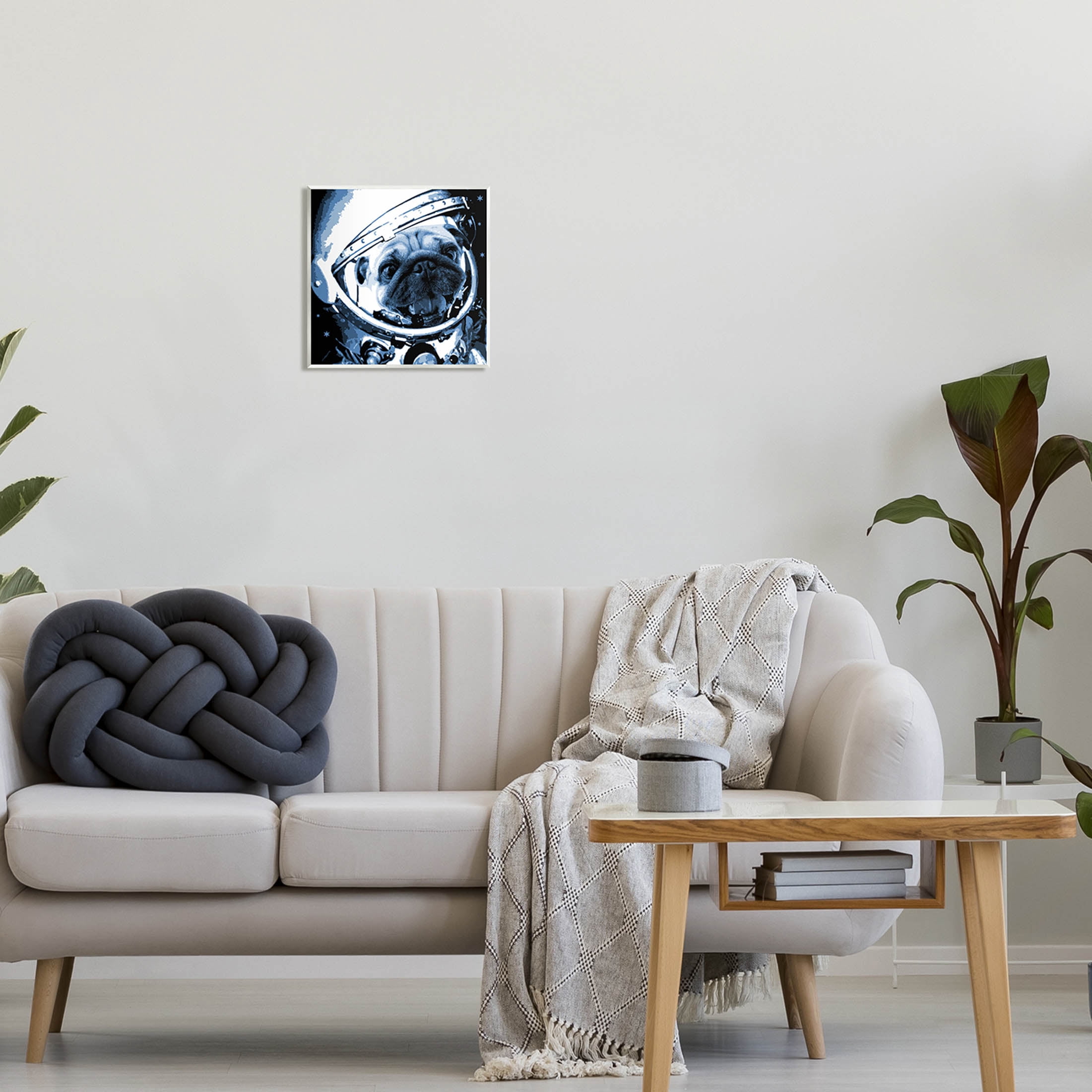 Stupell Industries Pug Space Astronaut Helmet Graphic Art Unframed Art Print Wall Art, Design by Daphne Polselli