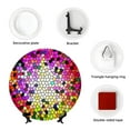 thumbnail image 4 of Picia Colorful Tie Dye Stained Glass 3 Pattern Bone China Decorative Plate – Wall Decor with Stand and Adhesive, Elegant Ornament for Living Room, Office, or Entryway-6in, 4 of 6