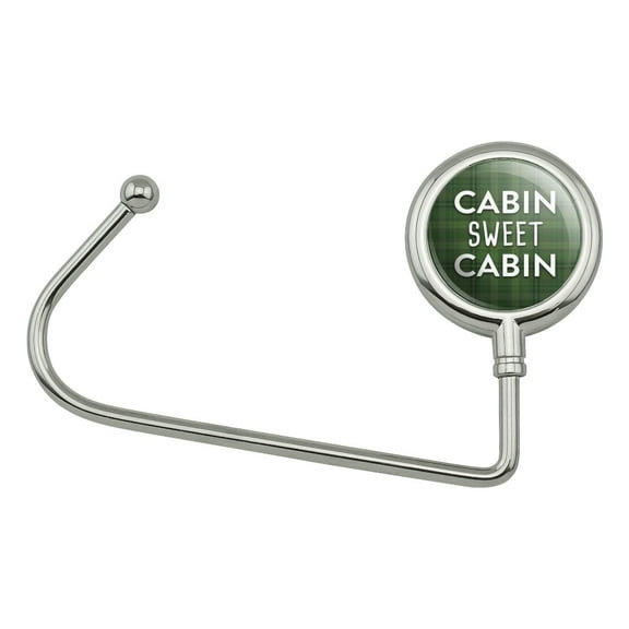Cabin Sweet Cabin Green Plaid Purse Bag Hanger Holder Hook