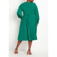 thumbnail image 2 of ELOQUII Women's Plus Size Knot Front Pleated Skirt Dress, 2 of 3