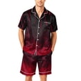 thumbnail image 3 of DORKASM Halloween Matching Pajamas for Men Pj Sets Bat Pumpkin Print Button Down Sleepwear Red L, 3 of 4