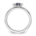 thumbnail image 2 of Sterling Silver Stackable Expressions Created Sapphire Ring, 2 of 6