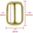 thumbnail image 2 of Brass Tri-Glides from Craft County - 1 & 1.5 Inch Sizes - DIY Strap Connectors, Adjusters, and Jewelry - Multiple Pack Sizes, 2 of 5
