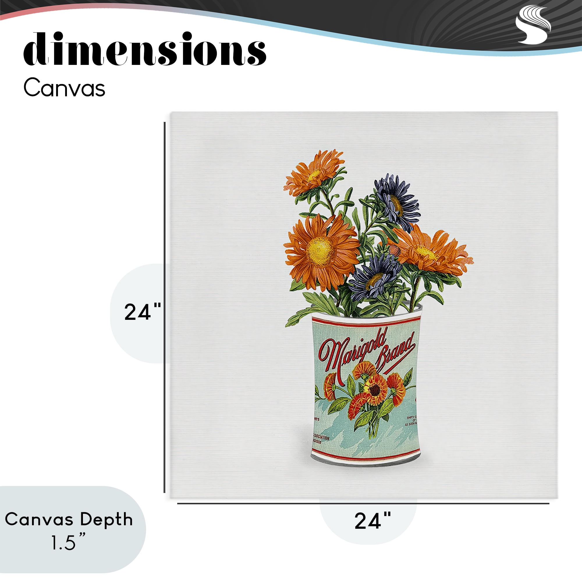 Stupell Industries Nostalgic Marigold Tin Bouquet Canvas Wall Art, design by Val Rhodes