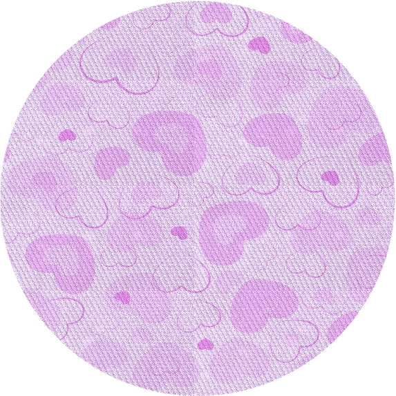 Ahgly Company Machine Washable Indoor Round Transitional Violet Purple Area Rugs, 7' Round