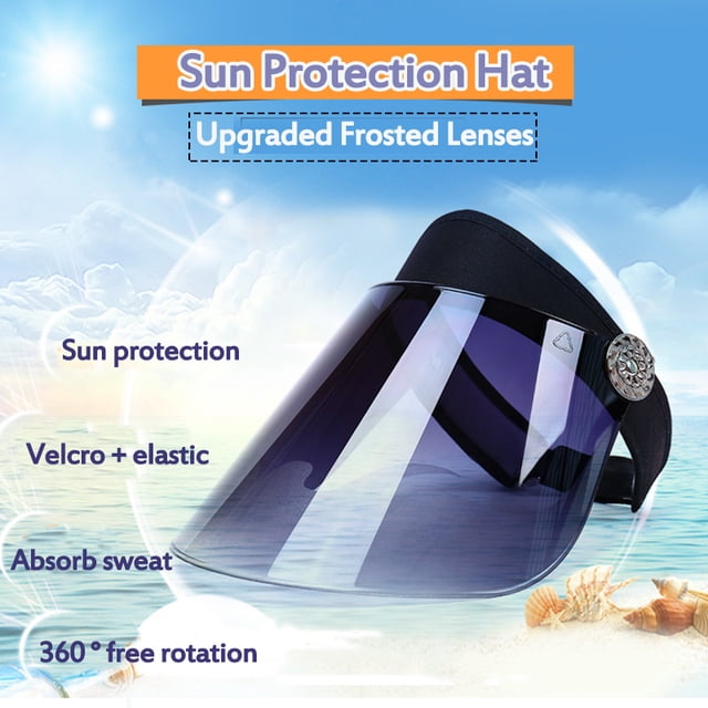 Creative Face-covering Sun Hat Summer Cycling Protection Sun Hat Empty Top Frosted Lens Hat High-definition Transparent Protective Cap Mask