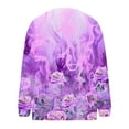 thumbnail image 5 of Amidoa Sweater Tops for Women Long Sleeve Cardigan Button up Purple Floral Fall Knit Loose Cardigans for Women XXXXXL, 5 of 5