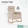 thumbnail image 2 of Upholstered Nursery Glider Rocking Chair with High Backrest & Padded Seat, Compact Accent Chair for Baby Room & Bedroom, 2 of 8