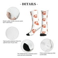 thumbnail image 6 of Crew Socks for Women Men, orange fox  Moisture Running Athletic Football Striped Socks Cushion Tube Socks, 6 of 7