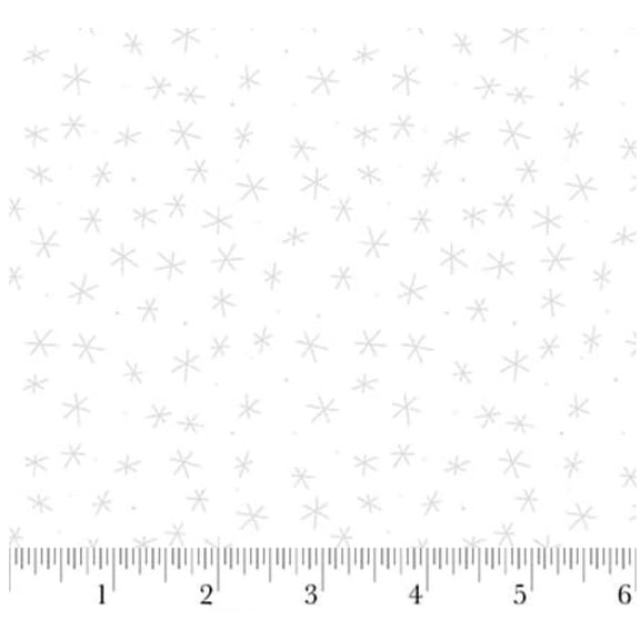 Cotton Morning Mist IX Stars Lines Dots Snow White on White Blank Quilting Cotton Fabric Print by the Yard (4330-01W)
