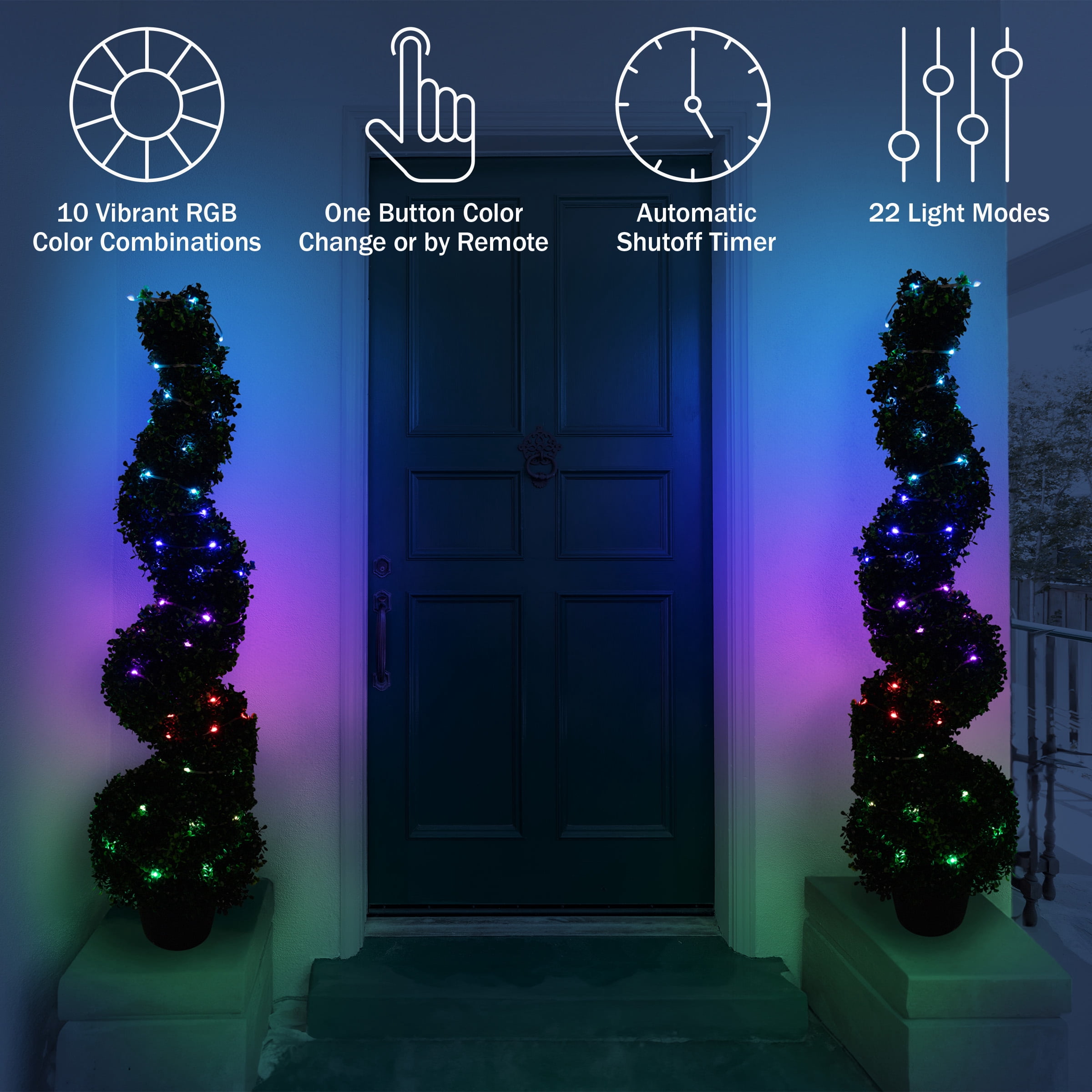 Pure Garden 40ft 100 LED Color Changing Outdoor Rope Lights with Remote