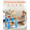 thumbnail image 2 of VEVOR Wooden Tool Bench for Kids 3 Years+ Toy Workbench Pretend Play Toy Kits, 2 of 9