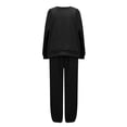 thumbnail image 6 of Plus Size 2pcs Outfits for Women Clearance Women's Fashion Casual Color Oversized Sleeve Lounge Sets Casual Tops And Pants 2 Piece Outfits Sweatsuit, 6 of 7