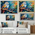 thumbnail image 4 of Designart "Pop Art Colorful Owl Watchers IV" Animals Framed Wall Art Decor - Modern Farmhouse Multicolor Owl Hallway Framed Wall Art Decor, 4 of 6