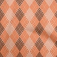 thumbnail image 1 of oneOone Cotton Jersey Dark Peach Fabric Check Craft Projects Decor Fabric Printed By The Yard 58 Inch Wide, 1 of 5