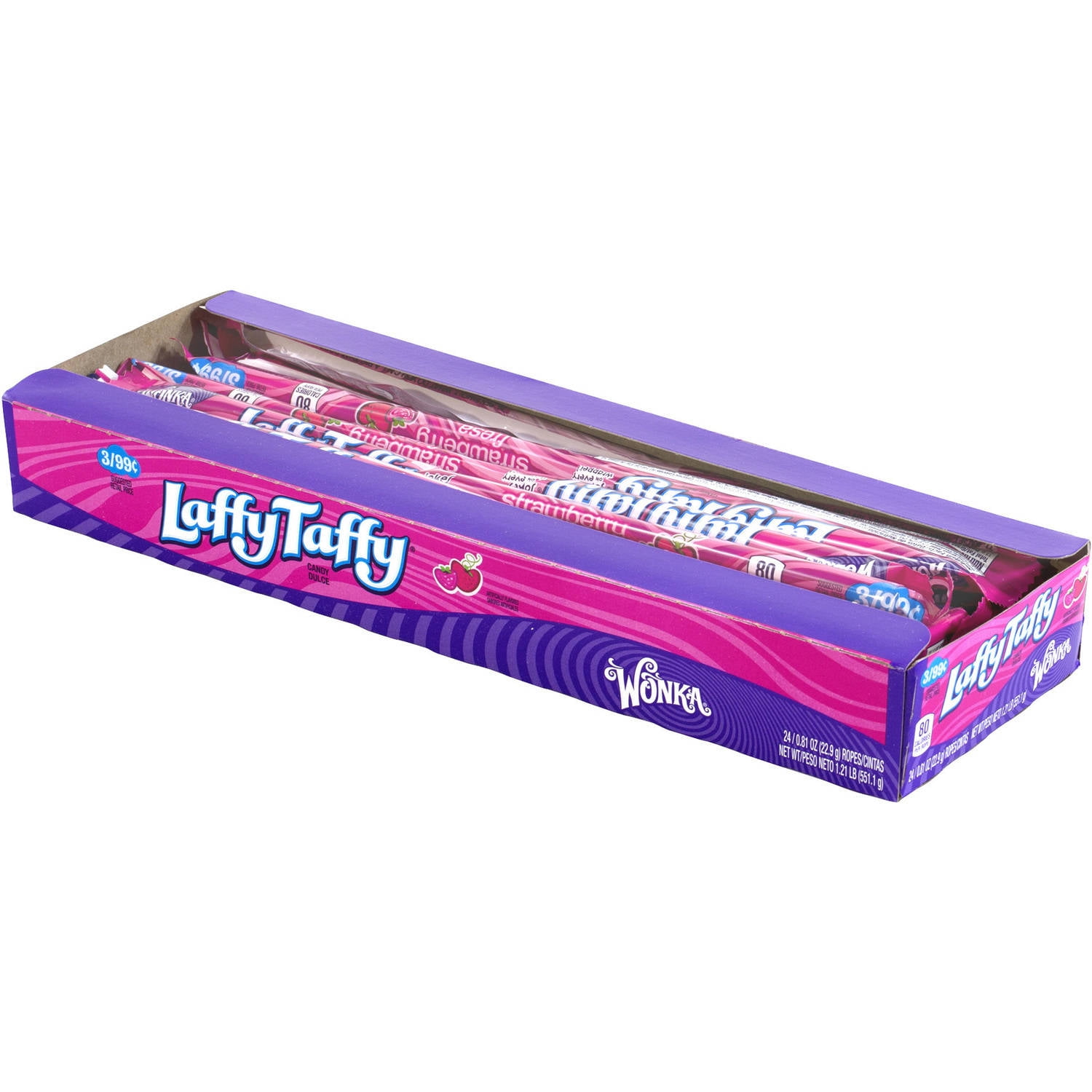 Laffy Taffy Strawberry Candy Ropes, 0.81 oz, 24 count by