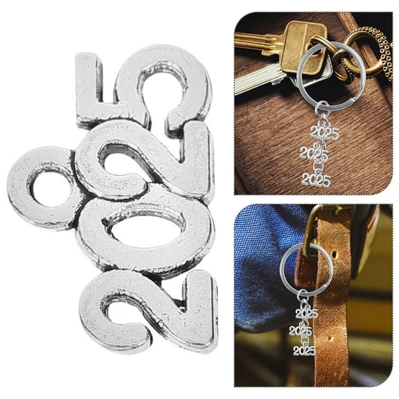 Niceauty 100Pcs Silver 2025 Charm DIY Pendant with Hanging Hole for Keychain Bag and Necklace Decoration