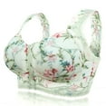 thumbnail image 2 of Samickarr Minimizer Front Closure Bras For Women Full Coverage Women'S Adjustable Zero-Pressure Enjoy Summer Front Zipper Wireless Flower Bra, 2 of 3