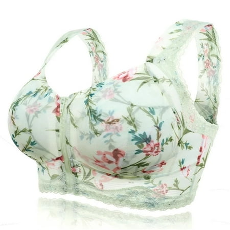 

Simplmasygenix Bras Clearance Summer Fall Sport Sexy Women s Zero-pressure Enjoy Summer Front Zipper Wireless Flower Bra