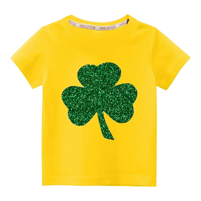 Besolor T-Shirts de la Saint-Patrick pour Enfants Garçons Filles Décontractés à Col Rond Imprimés à Manches Courtes Hauts T-Shirts Graphiques pour Tout-Petits