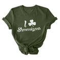 thumbnail image 2 of Kayannuo Hauts pour Femmes Liquidation Chemises pour Femmes St. Patrick's Day Mode Féminine Col Rond Imprimé Manches Courtes T-shirt Décontracté Ample, 2 of 4