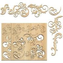 2 Set Leafy Swirls Embellishments for Crafting 5.7x6 Inch 12pcs Curved Vine Laser Cut Chipboard Embellishments for Card Making and Scrapbooking colorful