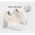 thumbnail image 4 of LUCKY STEP Retro Thin Sole Fashion Sneakers Lightweight Casual Shoes,Beige&Pink,Womens, 4 of 10